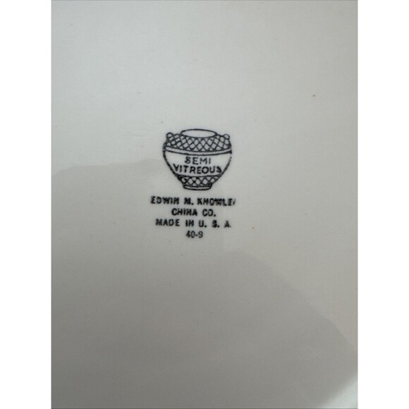 Edwin Knowles Semi-Vitreous Dinner China Plates Set of 4 USA 10.25" Vintage - Picture 6 of 6